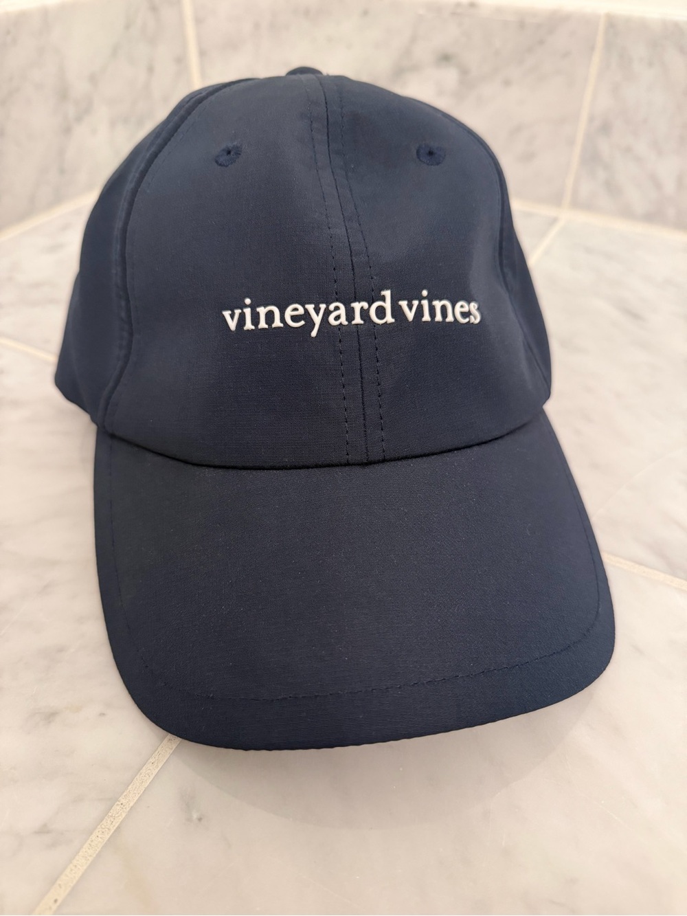Vineyard Vines Navy Baseball Cap with White Logo